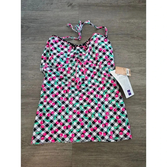 Arizona Tankini Cherries Checkered M - Picture 1 of 4